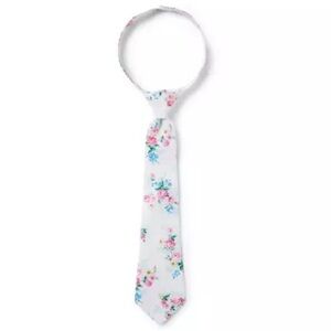 NWT Jack and Janie boys Velcro white floral tie 2t - 5